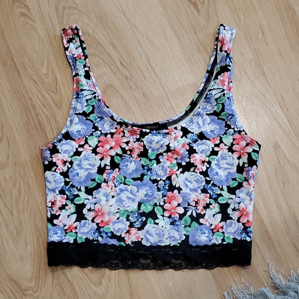 Forever21 Floral Cropped Top